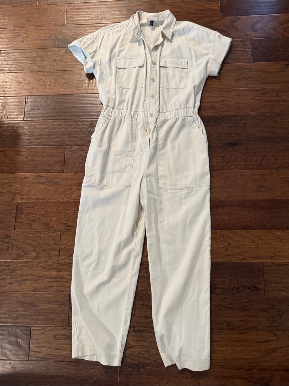 Universal Thread Cream Short-Sleeve Utility Jumpsuit